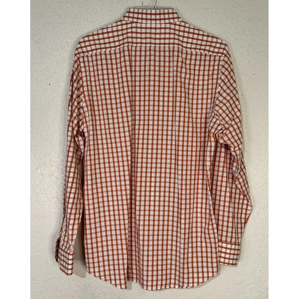 Banana Republic Men Red Plaid‎ Button Long Sleeve Dress Shirt L Graphic Check